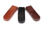 Leather Pen Box Round - Brown Double - Image 3