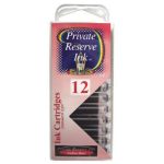 12 Pack - Private Reserve Ink, Universal Fountain Pen Ink Cartridges Clear Case, Arabian Rose - Image 2