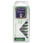 12 Pack - Private Reserve Ink, Universal Fountain Pen Ink Cartridges Clear Case, Foam Green - Image 2