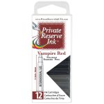 12 Pack - Private Reserve Ink, Universal Fountain Pen Ink Cartridges Clear Case, Vampire Red - Image 2