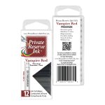 12 Pack - Private Reserve Ink, Universal Fountain Pen Ink Cartridges Clear Case, Vampire Red - Image 3