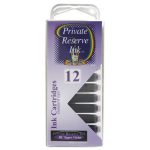 12 Pack - Private Reserve Ink, Universal Fountain Pen Ink Cartridges Clear Case, DC Super Violet - Image 2