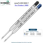 Imprinted Schmidt easyFLOW9000 Ballpoint Refill- Black & Blue Ink, Fine Tip 0.8mm - Pack of 4 - Image 2