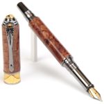 Art Deco Fountain Pen - Afzilia Snakeskin