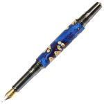 Art Deco Fountain Pen - Midnight Raven Burl End Cap - Image 2