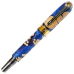 Art Deco Fountain Pen - Midnight Raven Burl End Cap - Image 3