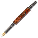 Art Deco Fountain Pen - Copper and Green Pine Cone - Image 2