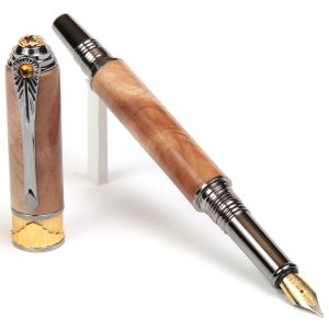 Art Deco Fountain Pen - Maple Burl