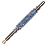 Art Deco Fountain Pen - Blue Maple Burl - Image 2
