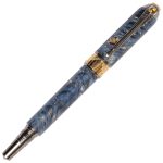 Art Deco Fountain Pen - Blue Maple Burl - Image 3