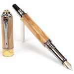 Art Deco Fountain Pen - Olivewood