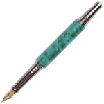 Art Deco Fountain Pen - Turquoise Box Elder - Image 2