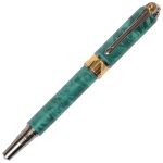 Art Deco Fountain Pen - Turquoise Box Elder - Image 3