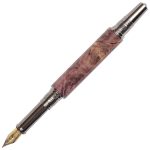 Art Deco Fountain Pen - Purple Maple Burl - Image 2