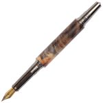Art Deco Fountain Pen - Gray & Black Maple Burl - Image 2
