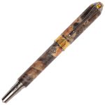 Art Deco Fountain Pen - Gray & Black Maple Burl - Image 3