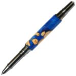 Art Deco Rollerball Pen - Midnight Raven Burl End Cap - Image 2
