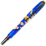 Art Deco Rollerball Pen - Midnight Raven Burl End Cap - Image 3