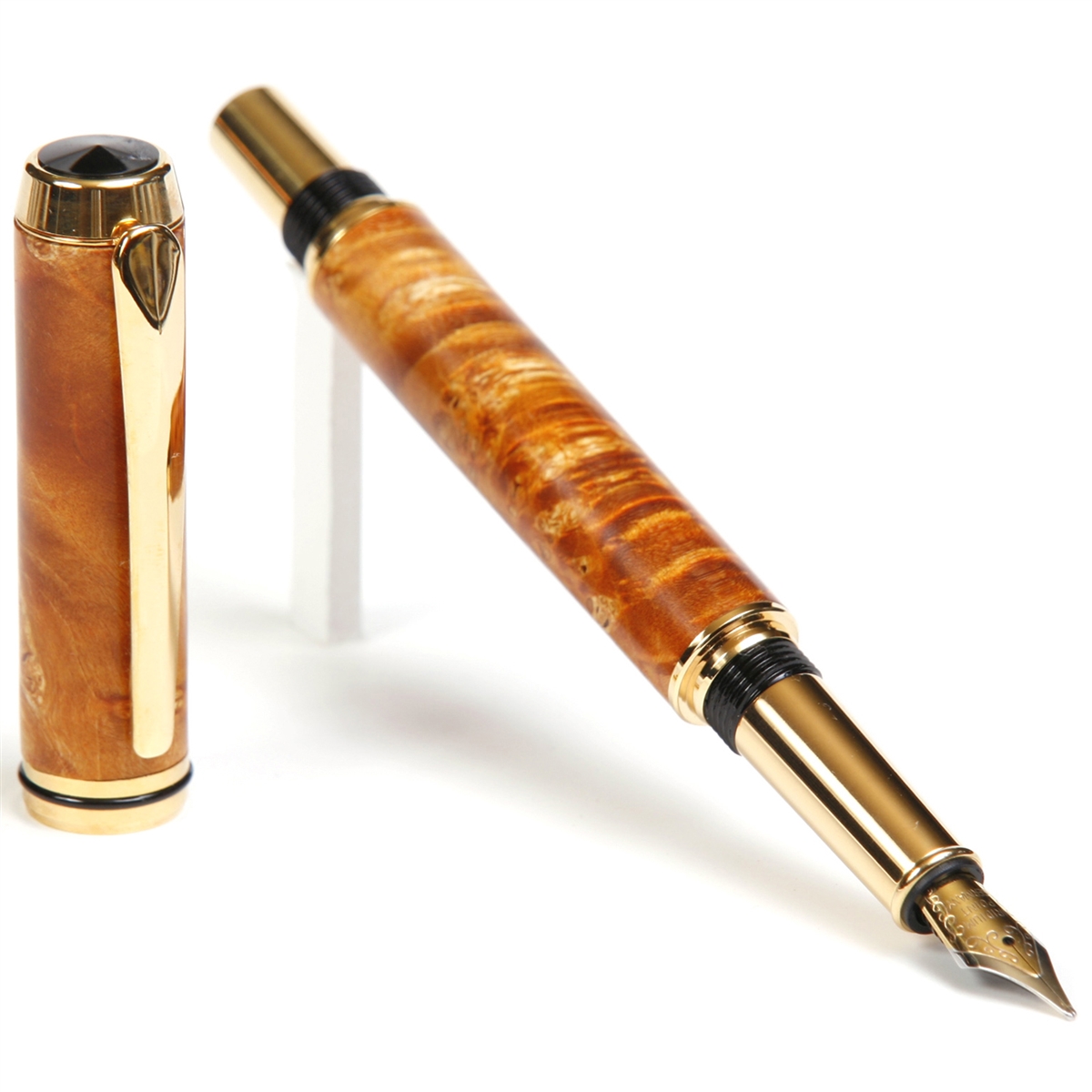 BF4W16-2T.jpg Baron Fountain Pen - Yellow Box Elder - Image 1