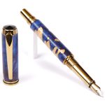 Baron Fountain Pen - Midnight Raven Burl End Cap