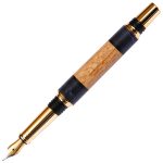 Baron Fountain Pen - White Oak with Blue Inlay - Image 2