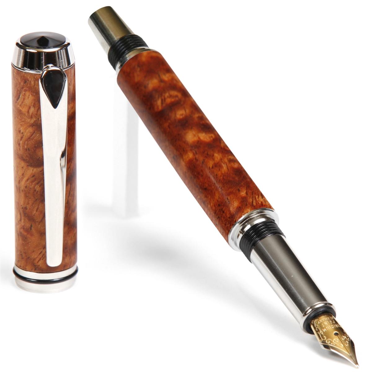 BF5W02-2T.jpg Baron Fountain Pen - Afzilia Snakeskin - Image 1