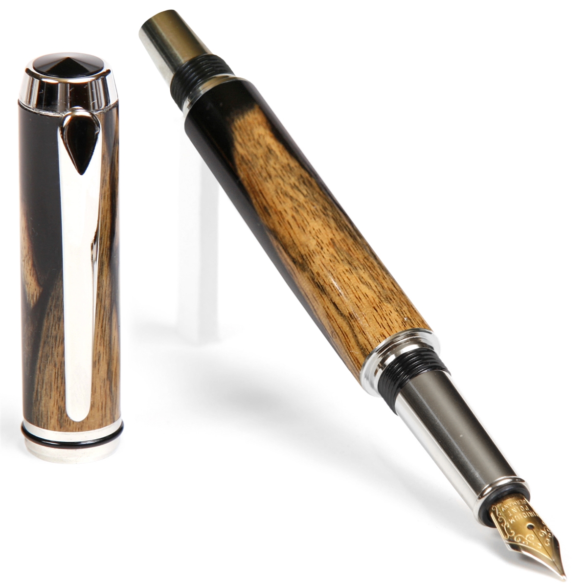 BF5W05-2T.jpg Baron Fountain Pen - Black & White Ebony - Image 1