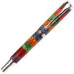 Baron Fountain Pen - Box Elder Stripes Blue, Yellow, Green, Red & Purple - Image 3