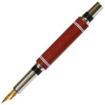 Baron Fountain Pen - Ebony & Bloodwood with Inlays - Image 2