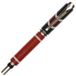 Baron Fountain Pen - Ebony & Bloodwood with Inlays - Image 3