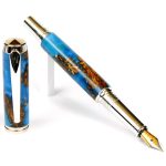 Baron Fountain Pen - Turquoise Metallic Pine Cone