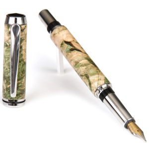 Baron Fountain Pen - Green Maple Burl