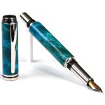 Baron Fountain Pen - Turquoise Box Elder