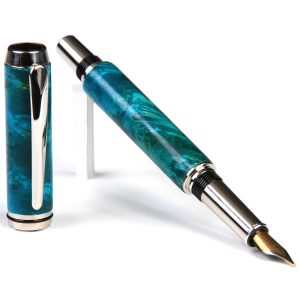 Baron Fountain Pen - Turquoise Box Elder