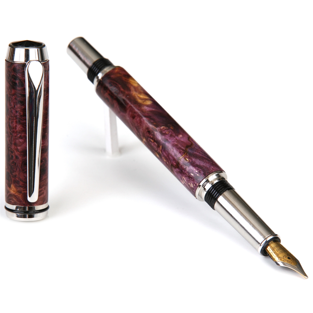 BF5W72-2T.jpg Baron Fountain Pen - Purple Maple Burl - Image 1