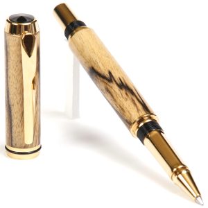 Baron Rollerball Pen - Black & White Ebony