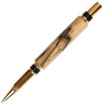 Baron Rollerball Pen - Black & White Ebony - Image 2