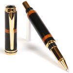 Baron Rollerball Pen - Ebony with Pernambuco Inlays