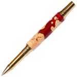 Baron Rollerball Pen - Red and Silver Burl End Cap - Image 2