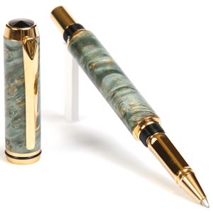 Baron Rollerball Pen - Teal Box Elder
