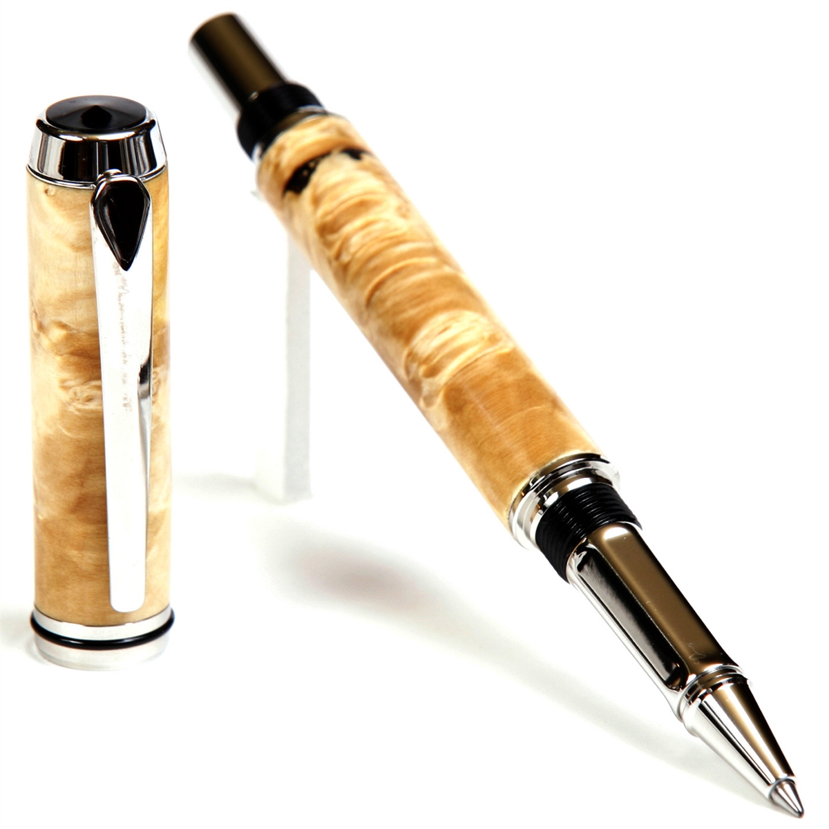BR5W10-2T.jpg Baron Rollerball Pen - Box Elder - Image 1
