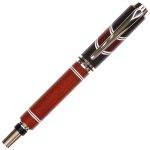 Baron Rollerball Pen - Ebony & Bloodwood with Inlays - Image 3