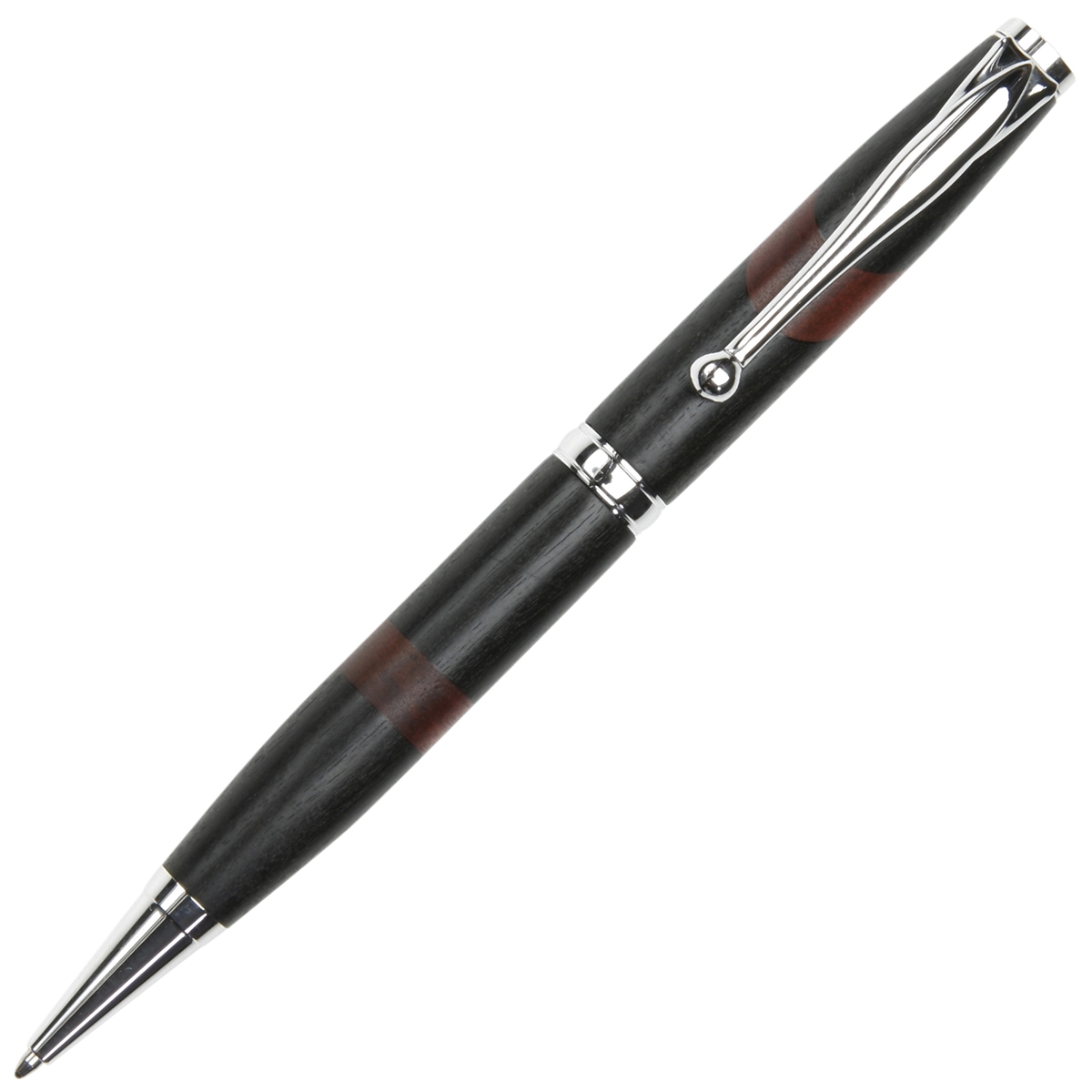 C05W112-2T.jpg Comfort Twist Pen - Ebony with Red Heart Inlays - Image 1