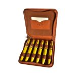 Aston Leather Pen Case Zippered Collectors - 6 Pen Holder Tan Case - Image 3