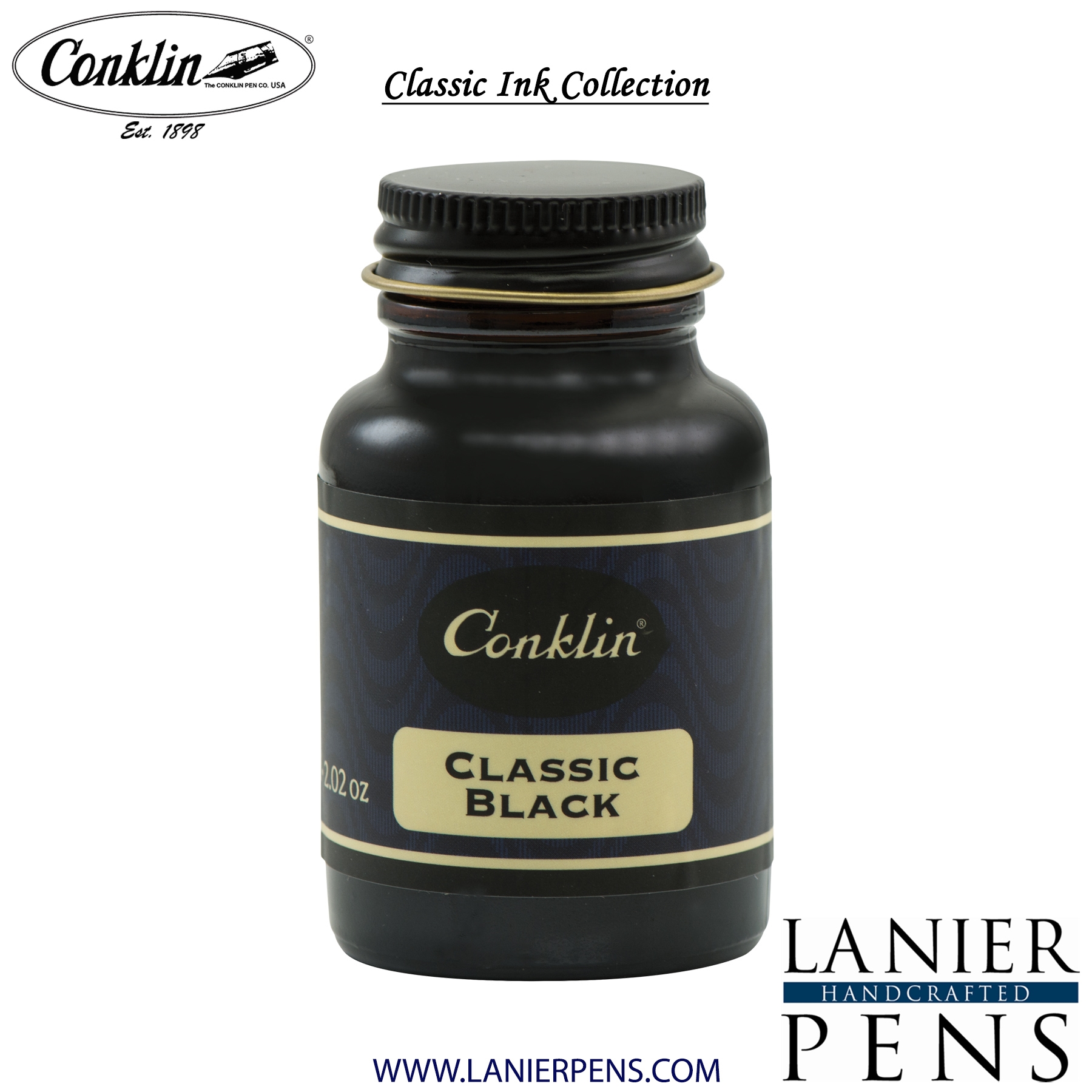 CK70062-2T.jpg Conklin 60ml Ink Bottle - Classic Black - Image 1
