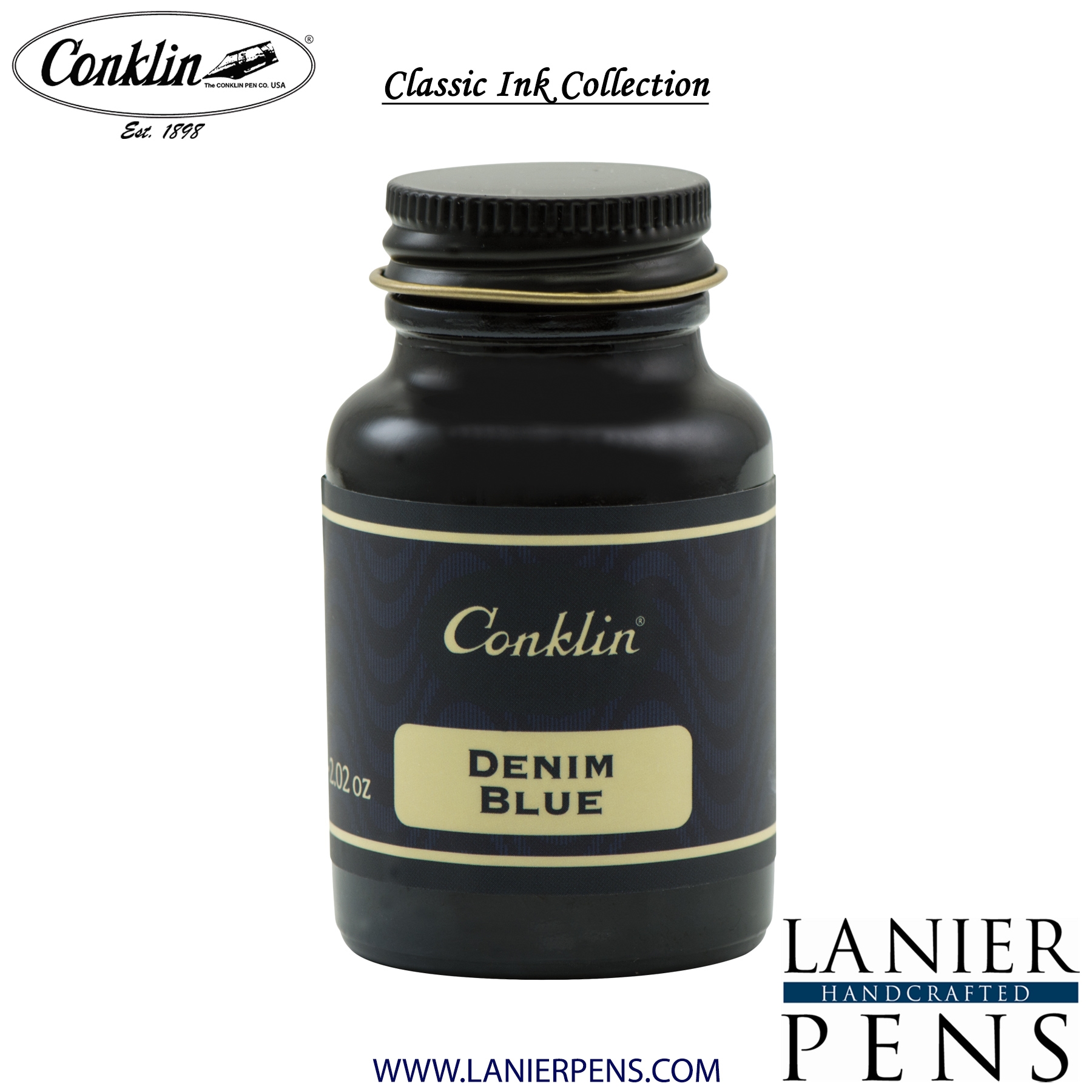 CK70065-2T.jpg Conklin 60ml Ink Bottle - Denim Blue - Image 1
